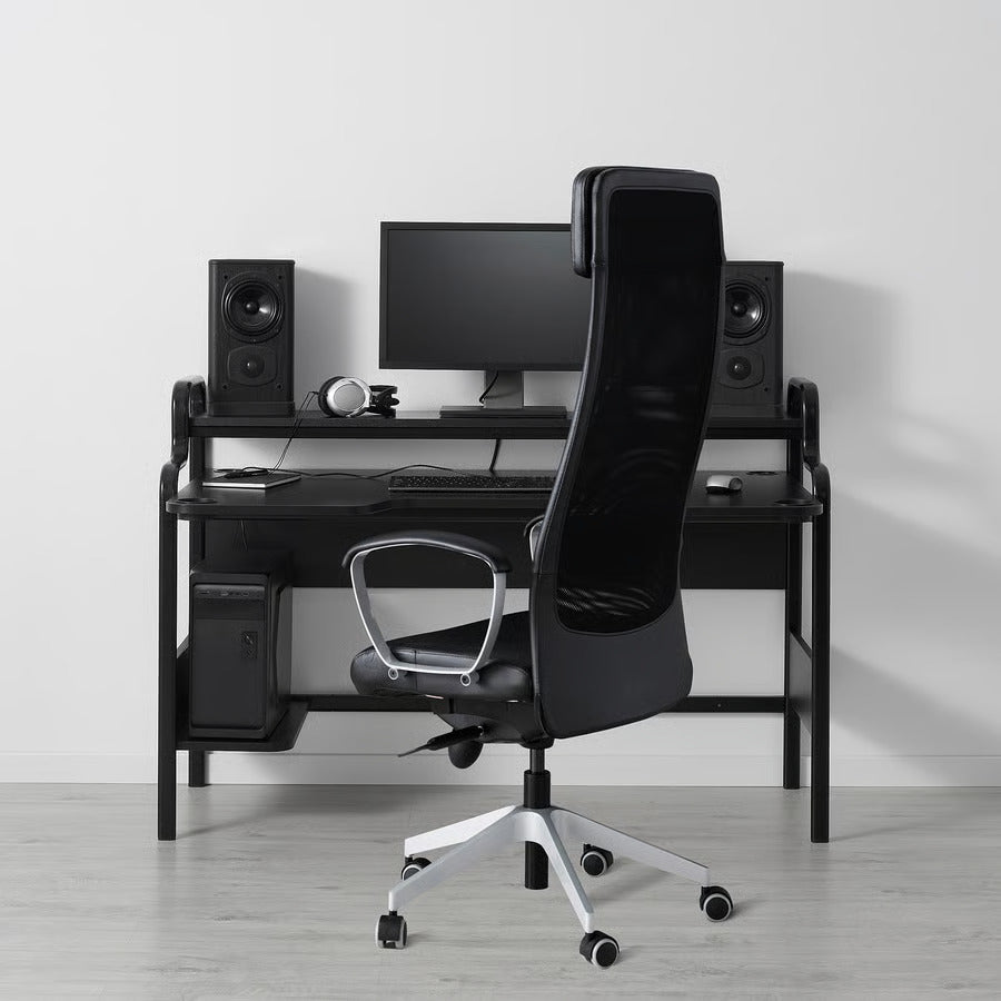 IKEA FREDDE Gaming desk, black, 55 1/8x29 1/8x28 3/4 "