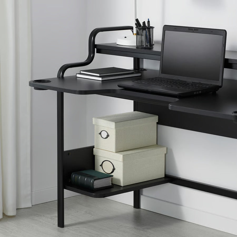 IKEA FREDDE Gaming desk, black, 55 1/8x29 1/8x28 3/4 "