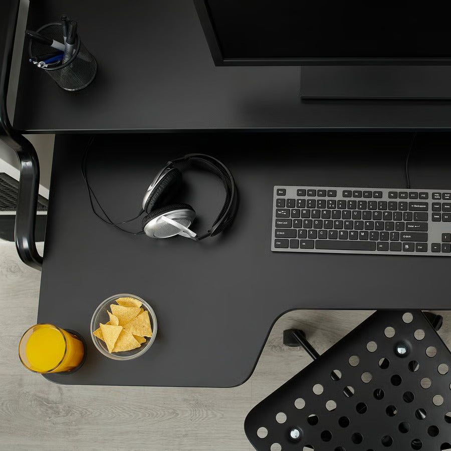 IKEA FREDDE Gaming desk, black, 55 1/8x29 1/8x28 3/4 "
