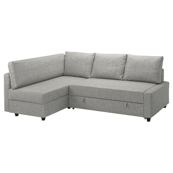 IKEA FRIHETEN / KLAGSHAMN Sleeper sectional,3 seat w/storage, Faringe light gray