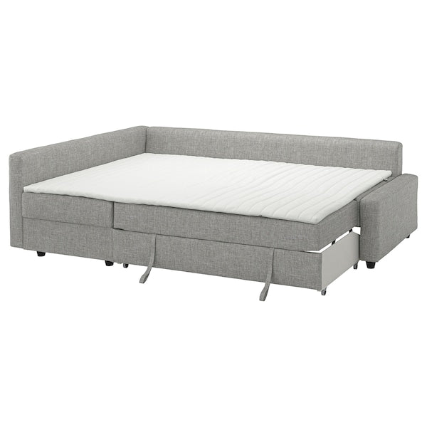 IKEA FRIHETEN / KLAGSHAMN Sleeper sectional,3 seat w/storage, Faringe light gray