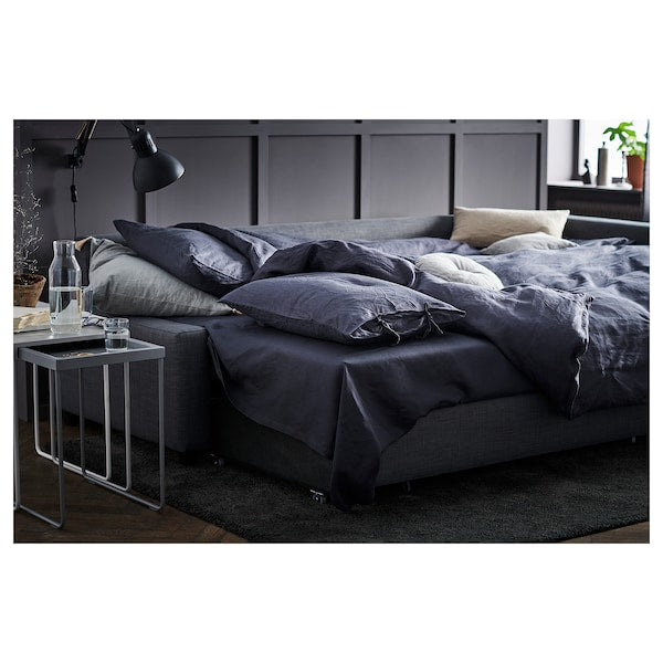 IKEA FRIHETEN / KLAGSHAMN Sleeper sectional,3 seat w/storage, Skiftebo dark gray