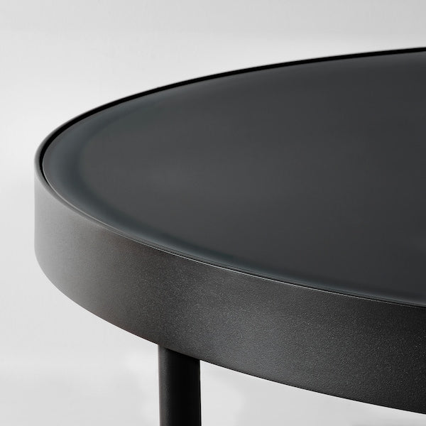 IKEA FRÖTORP Coffee table, anthracite marble effect/black glass, 34 5/8 "