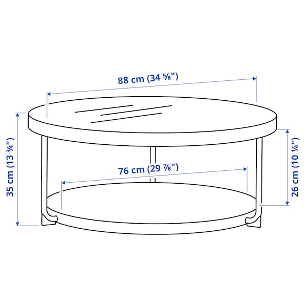IKEA FRÖTORP Coffee table, anthracite marble effect/black glass, 34 5/8 "