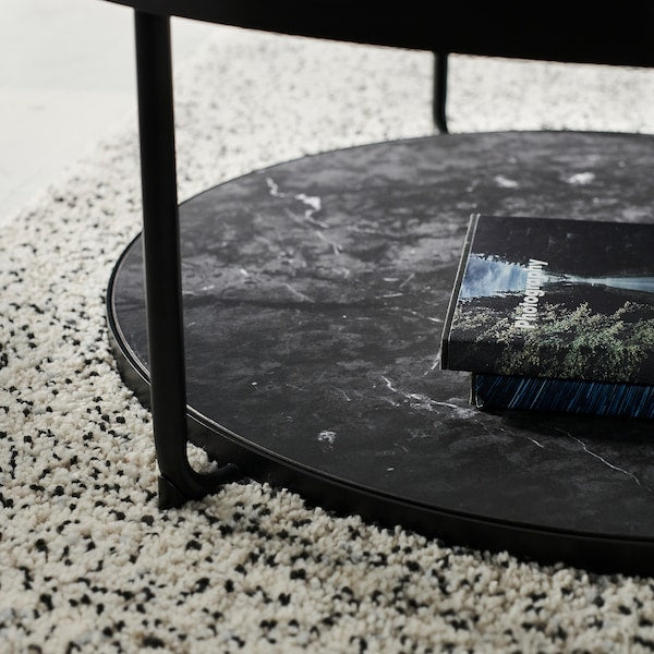 IKEA FRÖTORP Coffee table, anthracite marble effect/black glass, 34 5/8 "