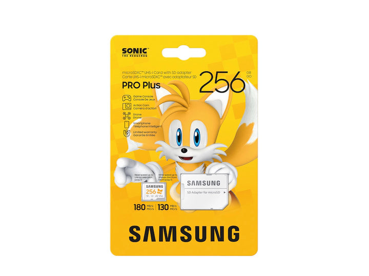 Samsung PRO Plus Sonic the Hedgehog™ + Adapter microSDXC 256GB