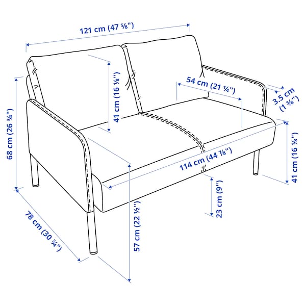 IKEA GLOSTAD Loveseat, Knisa dark gray