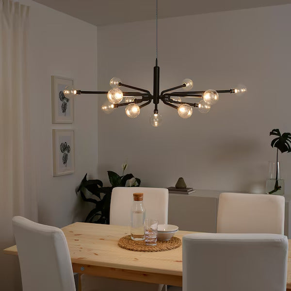 IKEA GRINSBYN Chandelier w light bulbs, 13-arm, black