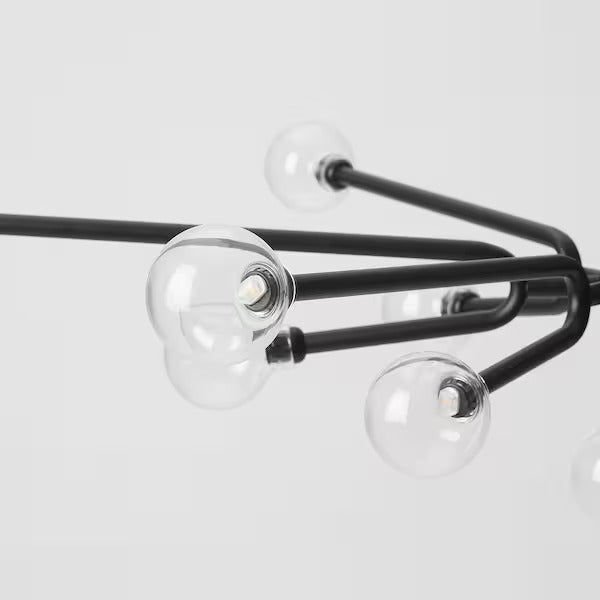 IKEA GRINSBYN Chandelier w light bulbs, 13-arm, black