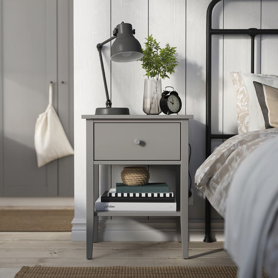IKEA GULLABERG Nightstand, with 1 drawer with shelf/gray, 20 7/8x16 7/8x27 1/8 "