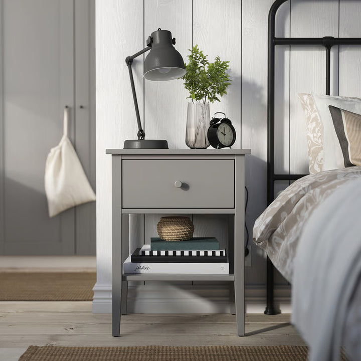 IKEA GULLABERG Nightstand, with 1 drawer with shelf/gray, 20 7/8x16 7/8x27 1/8 "