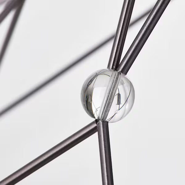 IKEA HÅRMÖJA Chandelier, 6-armed, brushed stainless steel, 24 "