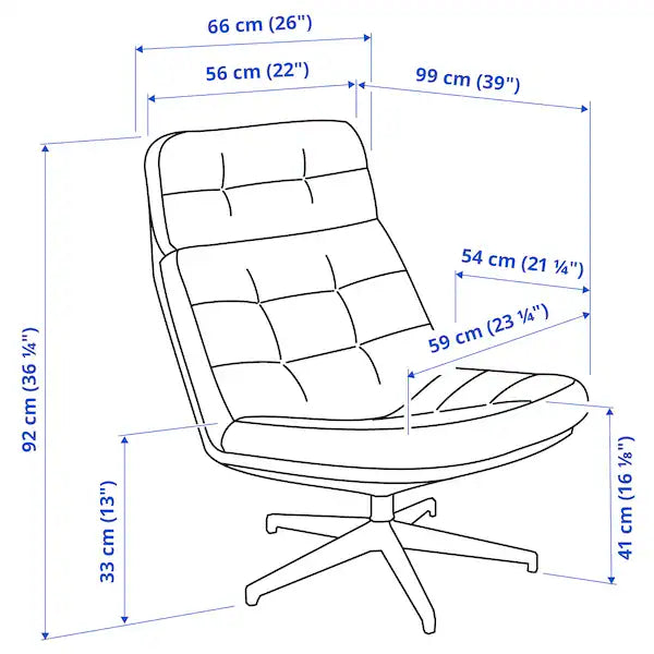 IKEA HAVBERG Swivel chair, Grann/Bomstad golden brown
