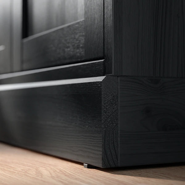 IKEA HAVSTA TV storage combination/glass doors, black, 126 3/4x18 1/2x83 1/2 "