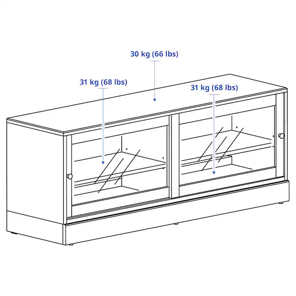 IKEA HAVSTA TV storage combination/glass doors, gray-beige, 126 3/4x18 1/2x83 1/2 "