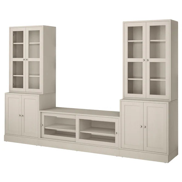 IKEA HAVSTA TV storage combination/glass doors, gray-beige, 126 3/4x18 1/2x83 1/2 "