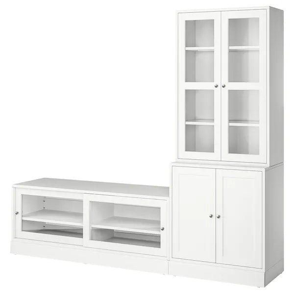 IKEA HAVSTA TV storage combination/glass doors, white, 94 7/8x18 1/2x83 1/2 "