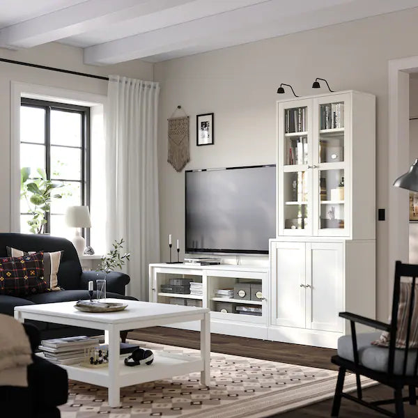 IKEA HAVSTA TV storage combination/glass doors, white, 94 7/8x18 1/2x83 1/2 "