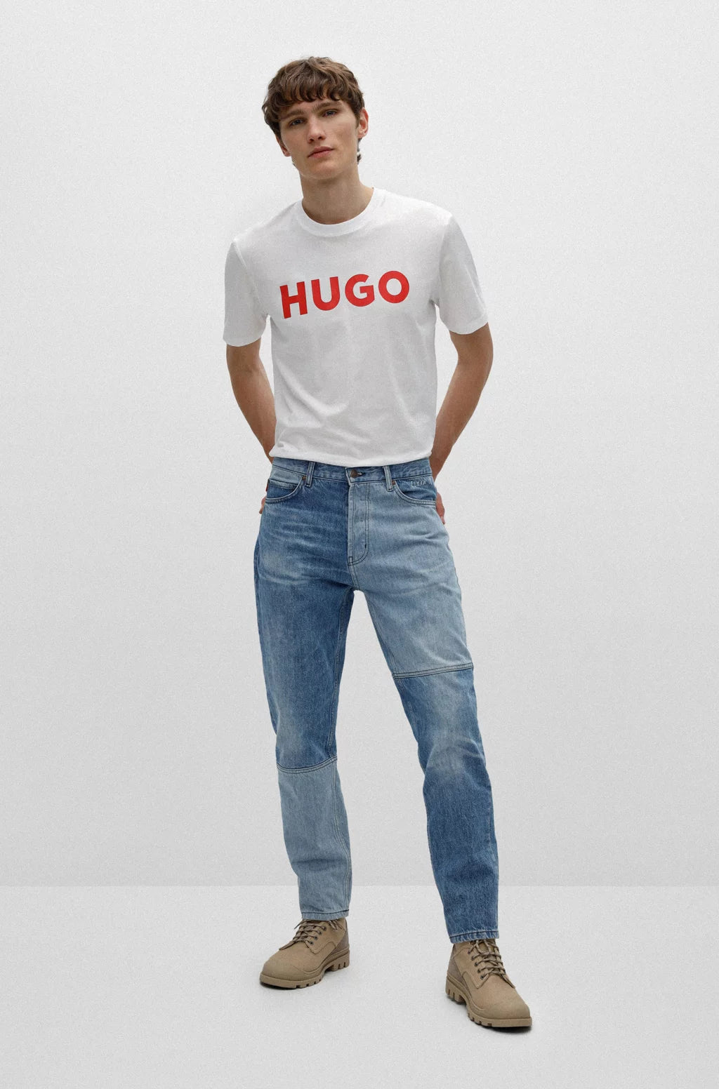 HUGO REGULAR-FIT T-SHIRT IN COTTON JERSEY WITH LOGO PRINT
