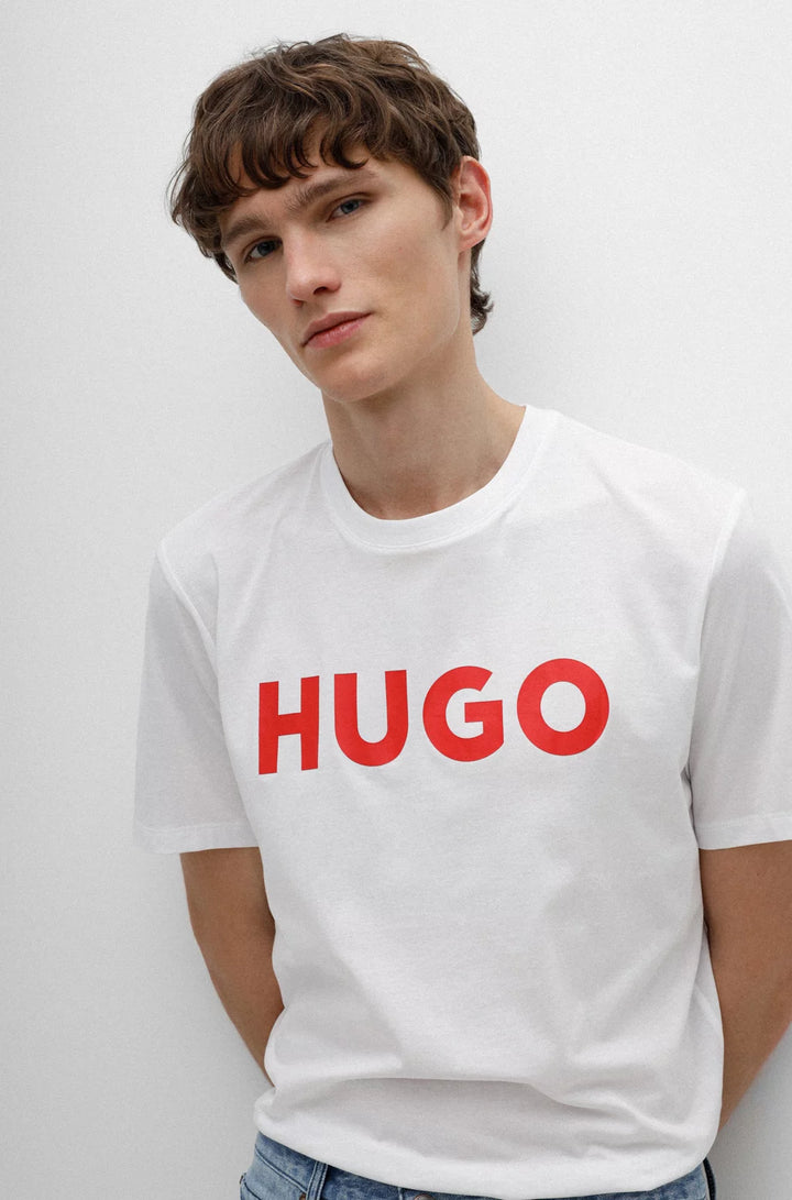 HUGO REGULAR-FIT T-SHIRT IN COTTON JERSEY WITH LOGO PRINT