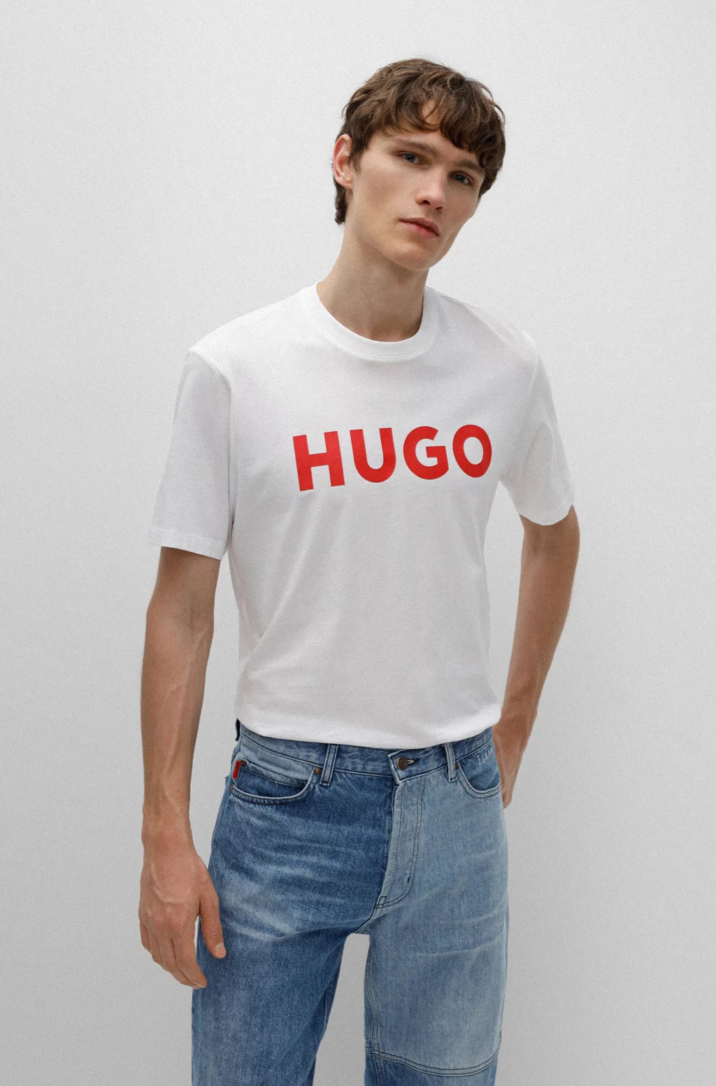 HUGO REGULAR-FIT T-SHIRT IN COTTON JERSEY WITH LOGO PRINT