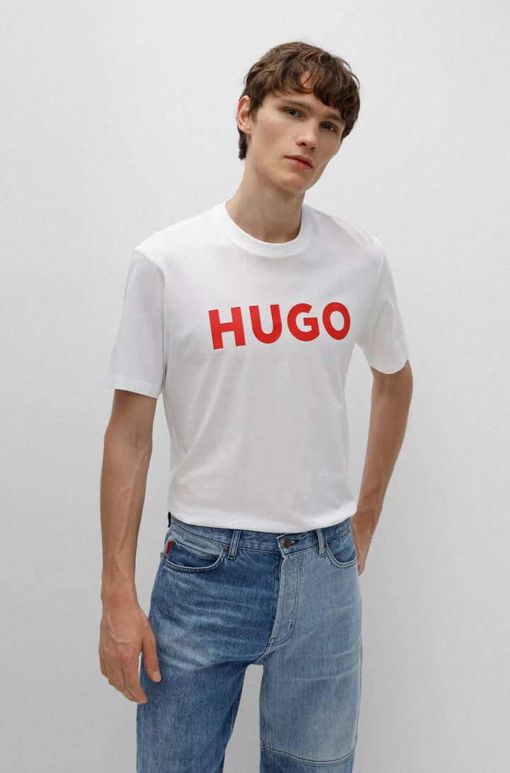 HUGO REGULAR-FIT T-SHIRT IN COTTON JERSEY WITH LOGO PRINT