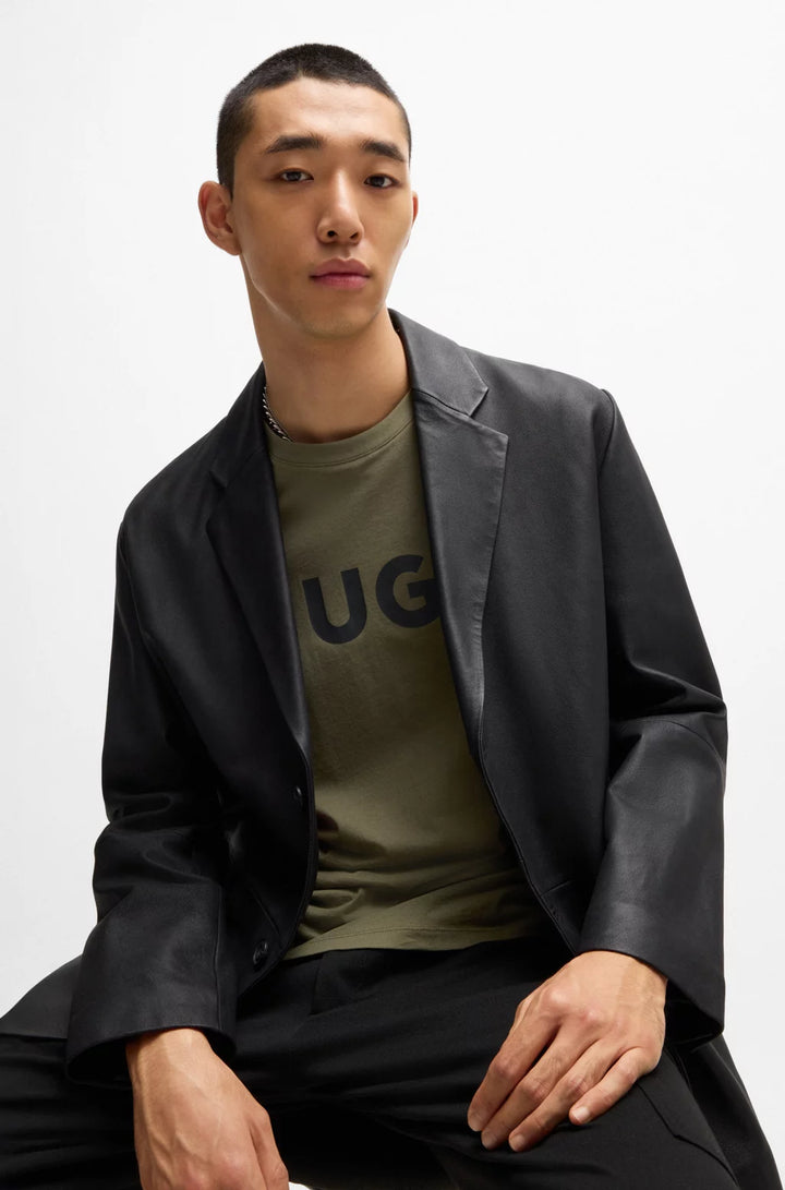 HUGO REGULAR-FIT T-SHIRT IN COTTON JERSEY WITH LOGO PRINT