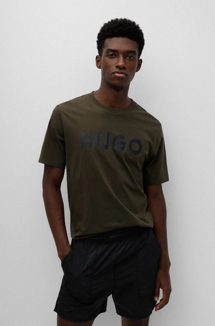 HUGO REGULAR-FIT T-SHIRT IN COTTON JERSEY WITH LOGO PRINT