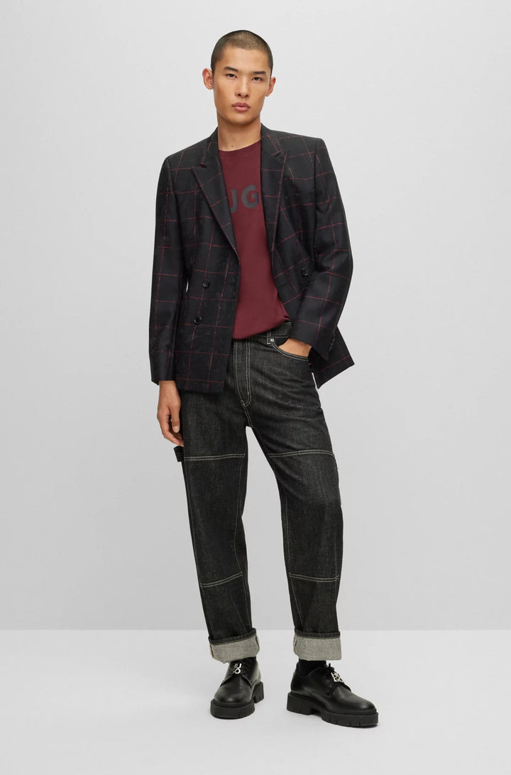 HUGO REGULAR-FIT T-SHIRT IN COTTON JERSEY WITH LOGO PRINT