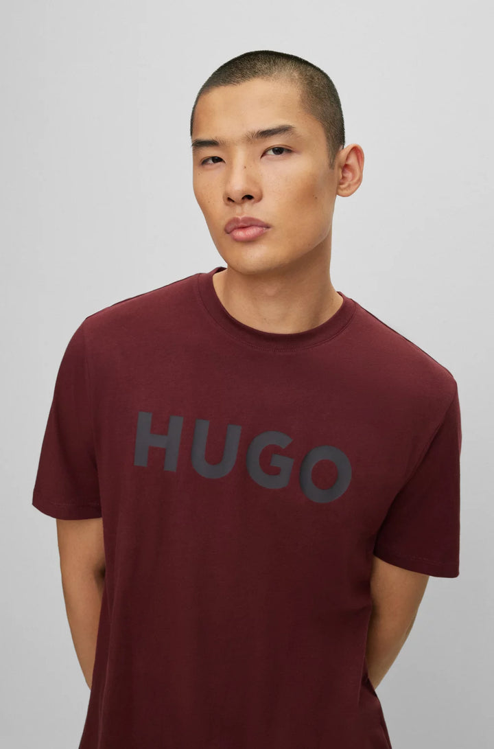 HUGO REGULAR-FIT T-SHIRT IN COTTON JERSEY WITH LOGO PRINT