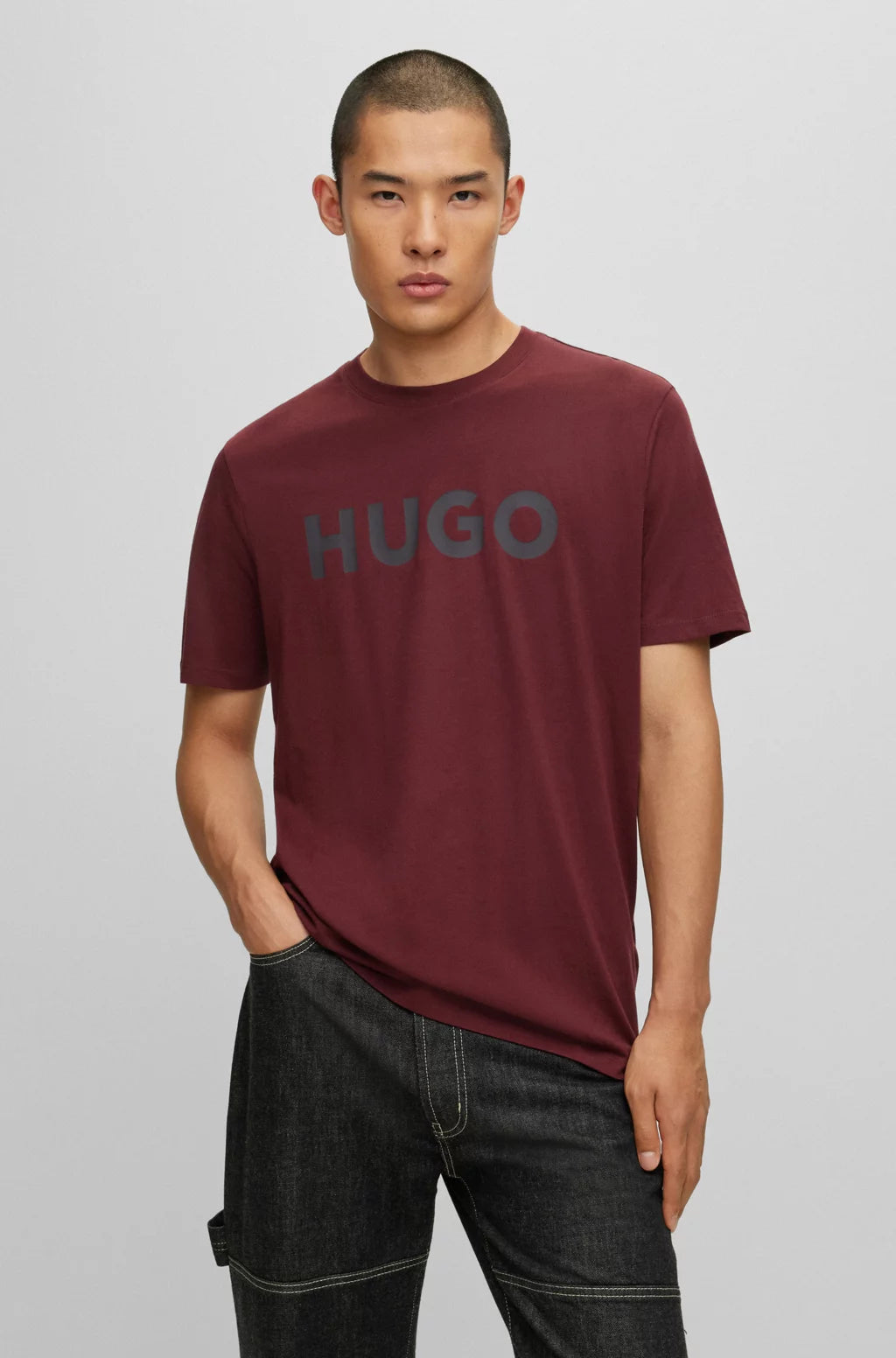 HUGO REGULAR-FIT T-SHIRT IN COTTON JERSEY WITH LOGO PRINT