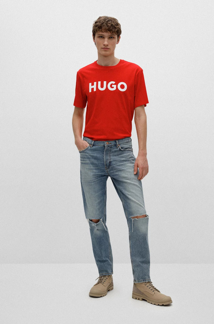 HUGO REGULAR-FIT T-SHIRT IN COTTON JERSEY WITH LOGO PRINT