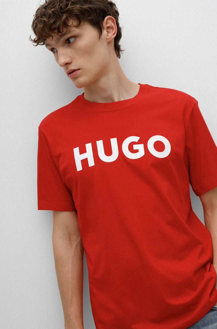 HUGO REGULAR-FIT T-SHIRT IN COTTON JERSEY WITH LOGO PRINT