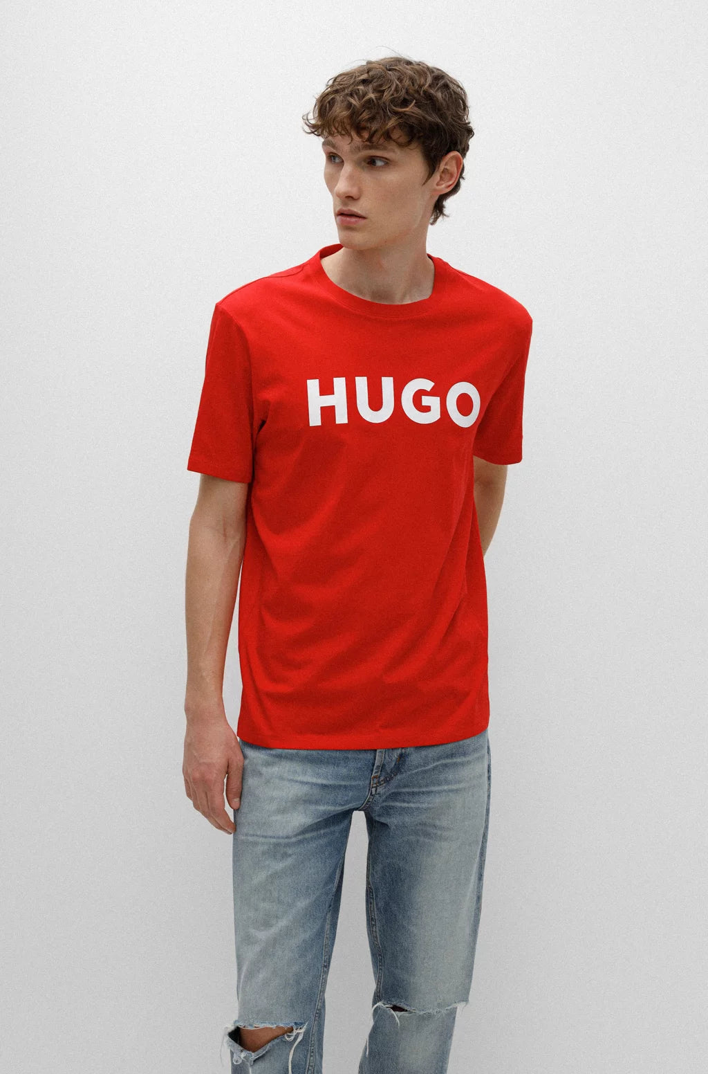 HUGO REGULAR-FIT T-SHIRT IN COTTON JERSEY WITH LOGO PRINT