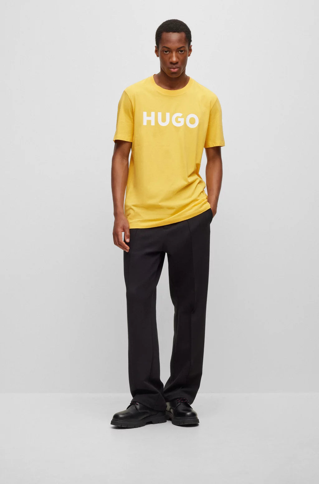 HUGO REGULAR-FIT T-SHIRT IN COTTON JERSEY WITH LOGO PRINT