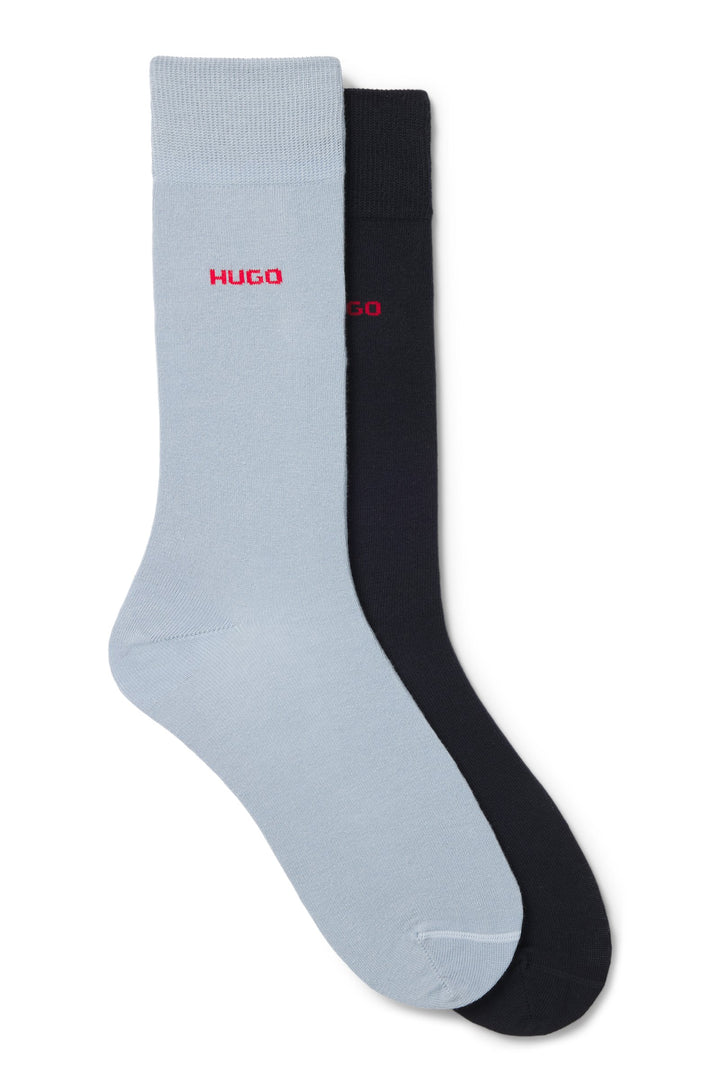 Hugo Two-pack of regular-length socks in stretch fabric
