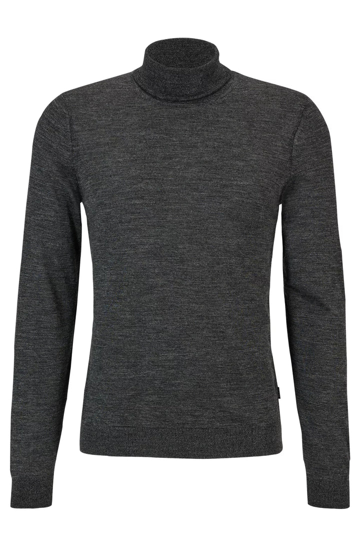 BOSS Regular-fit roll-neck sweater in mercerized virgin wool