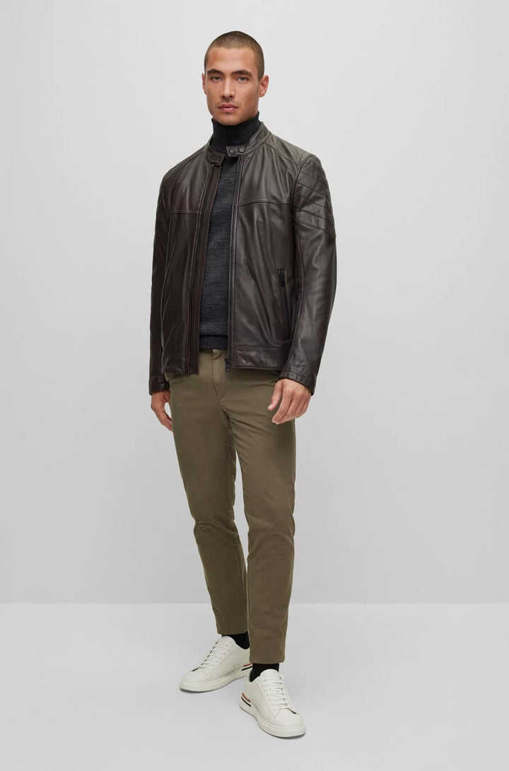 BOSS Regular-fit roll-neck sweater in mercerized virgin wool