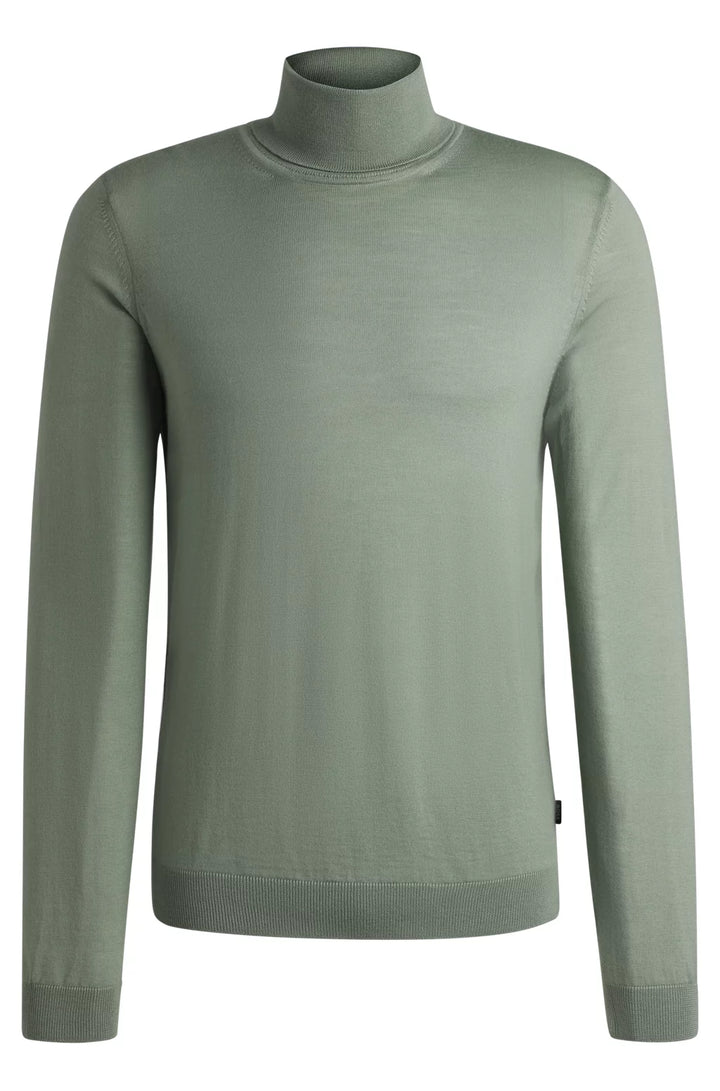 BOSS Regular-fit roll-neck sweater in mercerized virgin wool