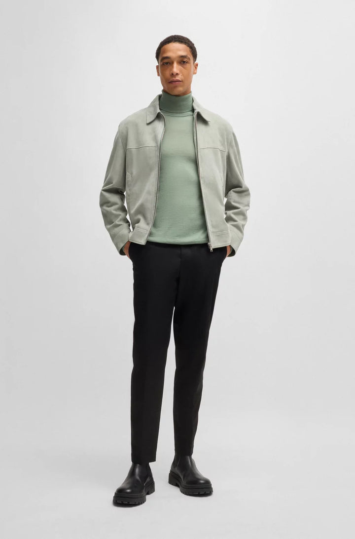 BOSS Regular-fit roll-neck sweater in mercerized virgin wool