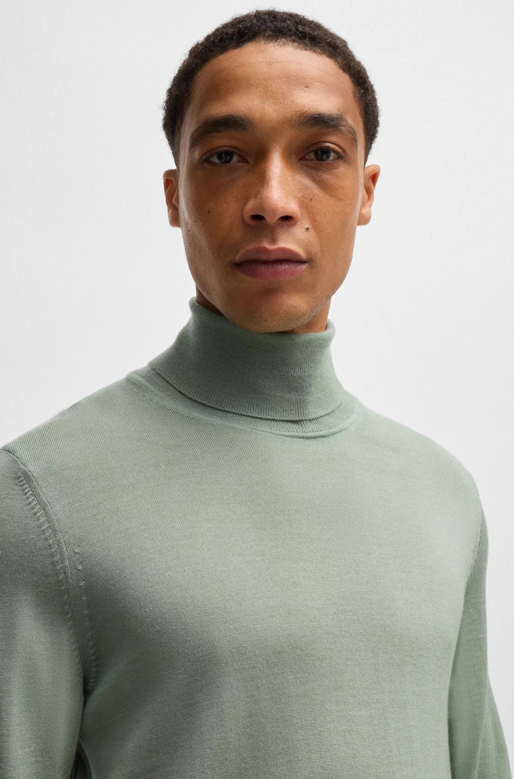 BOSS Regular-fit roll-neck sweater in mercerized virgin wool