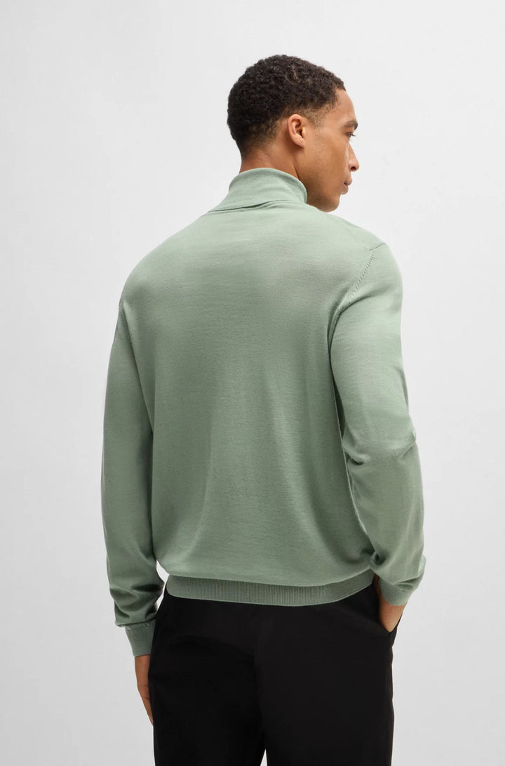 BOSS Regular-fit roll-neck sweater in mercerized virgin wool