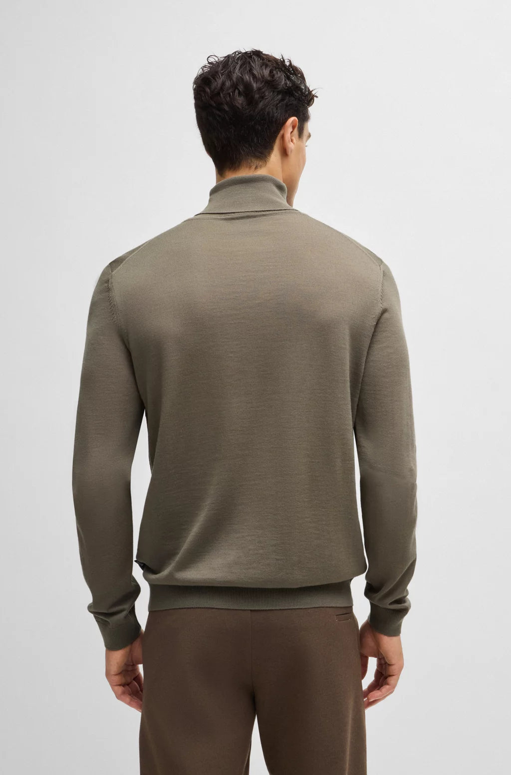 BOSS Regular-fit roll-neck sweater in mercerized virgin wool