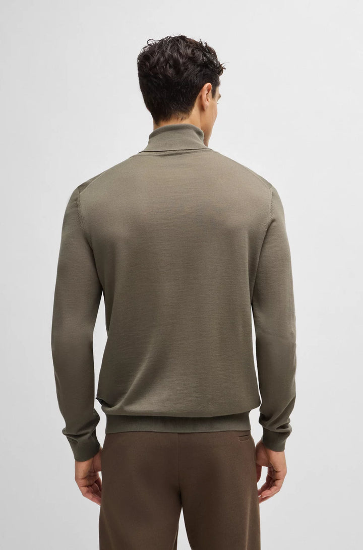 BOSS Regular-fit roll-neck sweater in mercerized virgin wool