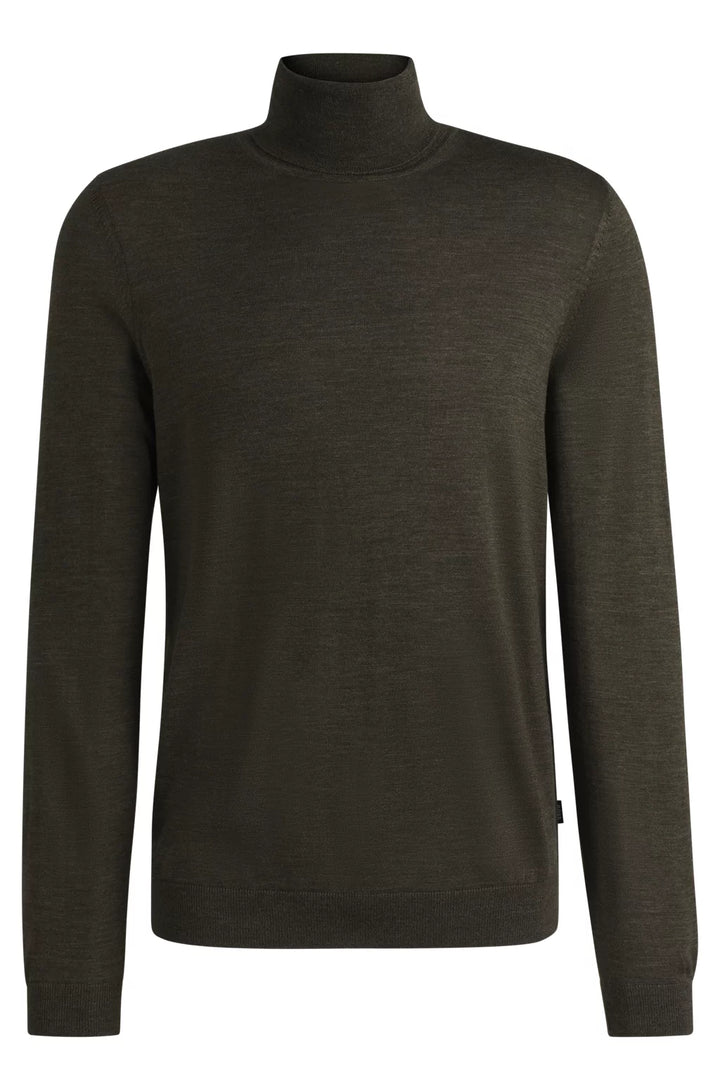 BOSS Regular-fit roll-neck sweater in mercerized virgin wool