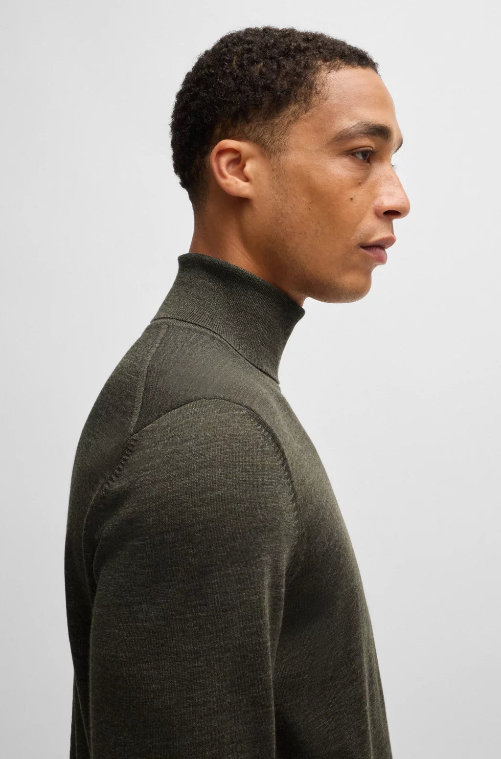 BOSS Regular-fit roll-neck sweater in mercerized virgin wool