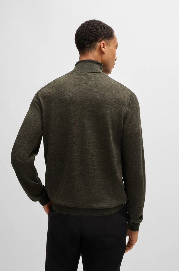 BOSS Regular-fit roll-neck sweater in mercerized virgin wool