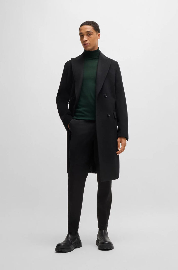 BOSS Regular-fit roll-neck sweater in mercerized virgin wool