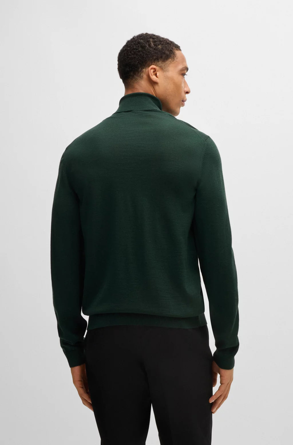 BOSS Regular-fit roll-neck sweater in mercerized virgin wool