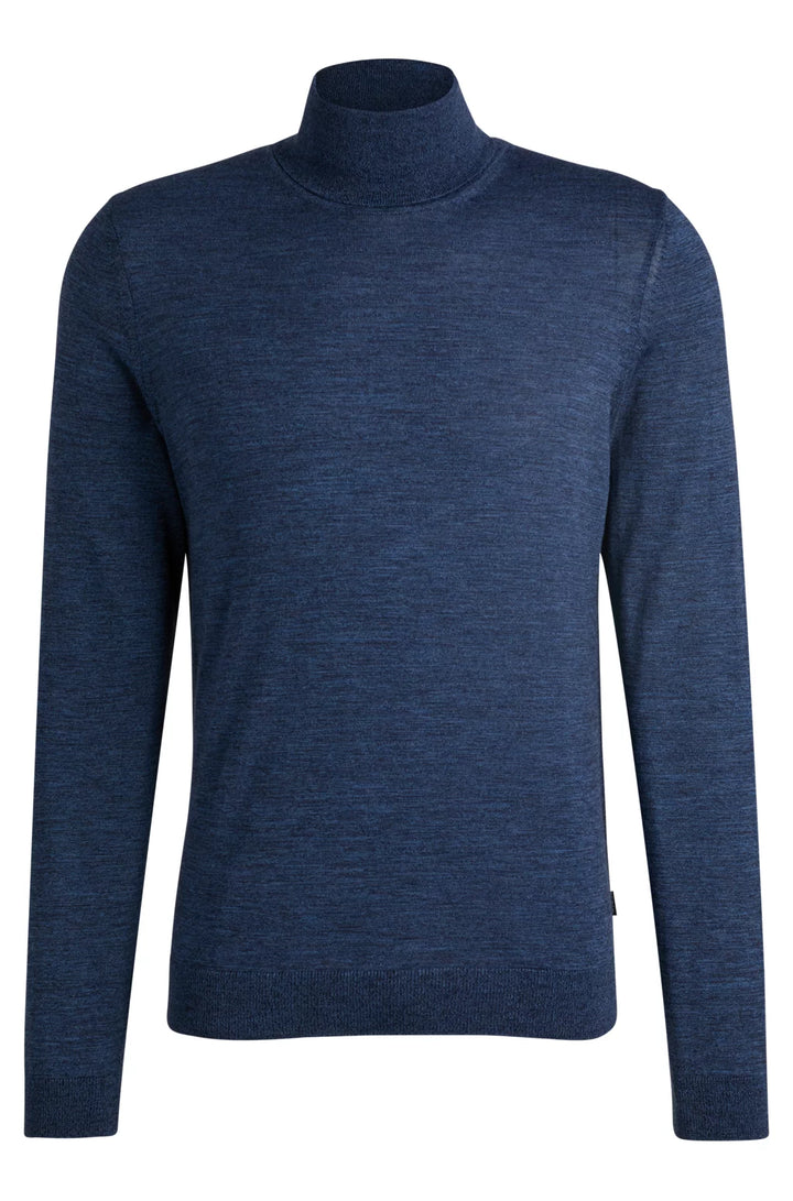 BOSS Regular-fit roll-neck sweater in mercerized virgin wool